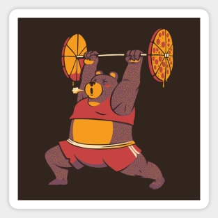 Squat Bear Gym I Love to Eat Pizza Magnet